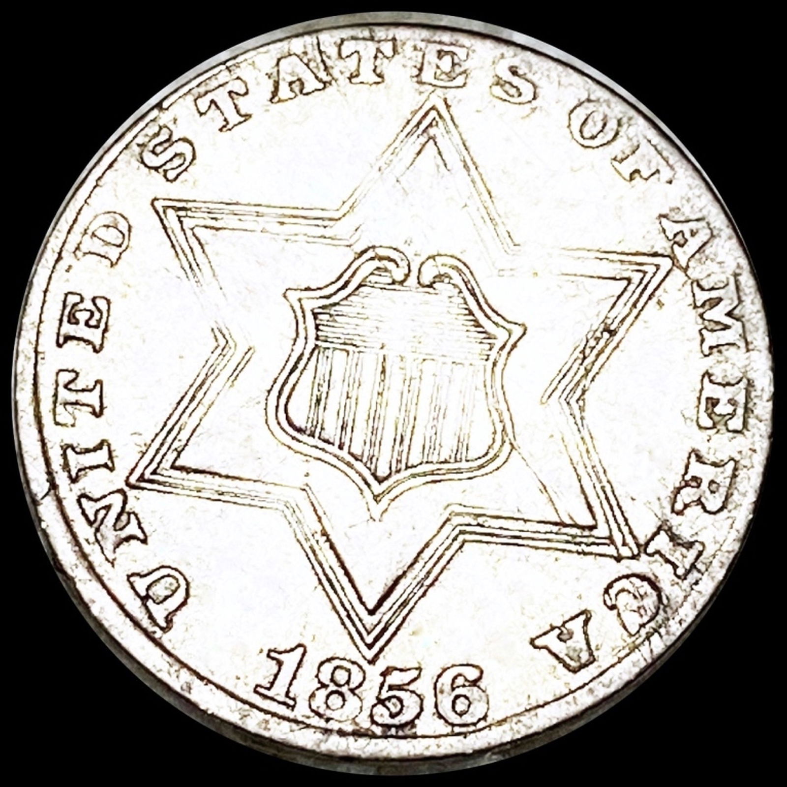 1856 Three Cent Silver LIGHTLY CIRCULATED (1 of 2)