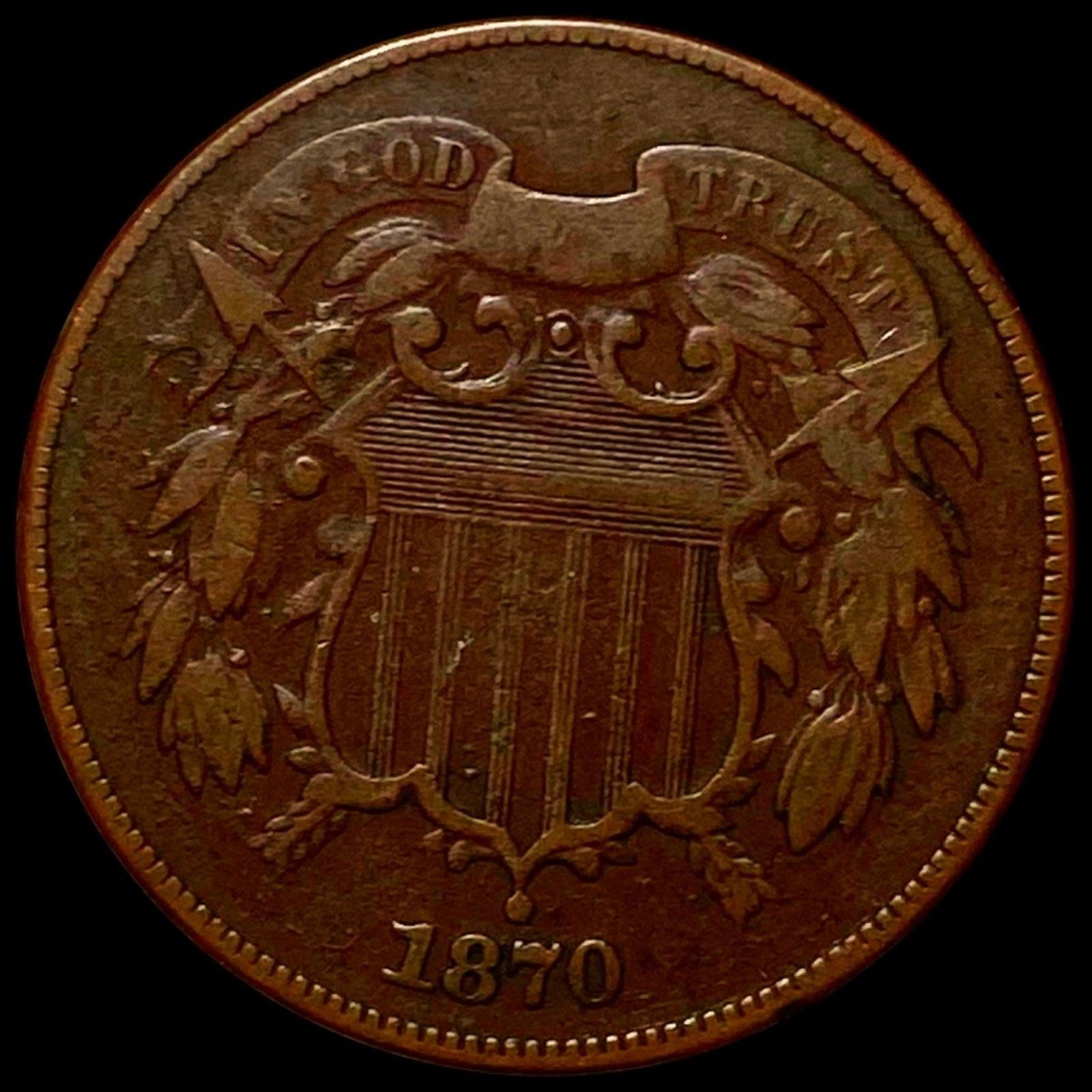 1870 Two Cent Piece NICELY CIRCULATED (1 of 2)