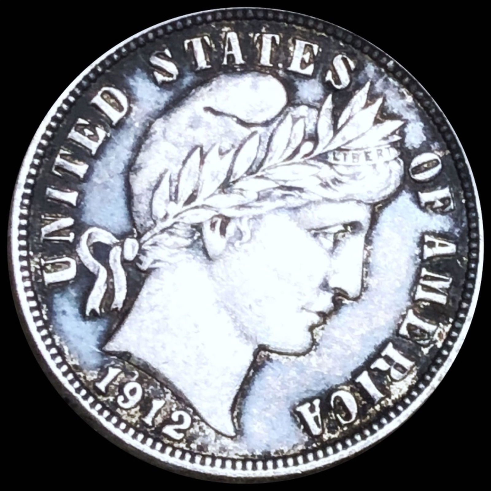 1912-D Barber Silver Dime AU+ (1 of 2)