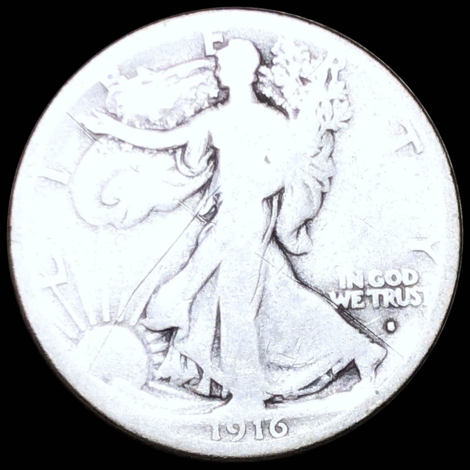 1916-S Walking Half Dollar NICELY CIRCULATED (1 of 2)