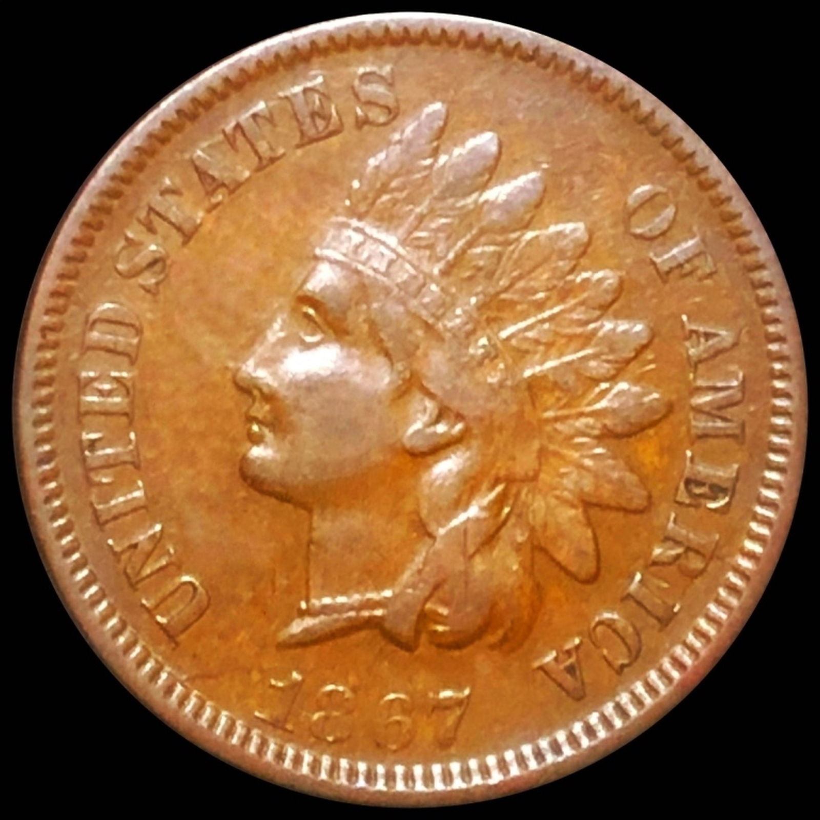1867 Indian Head Penny NEARLY UNCIRCULATED (1 of 2)