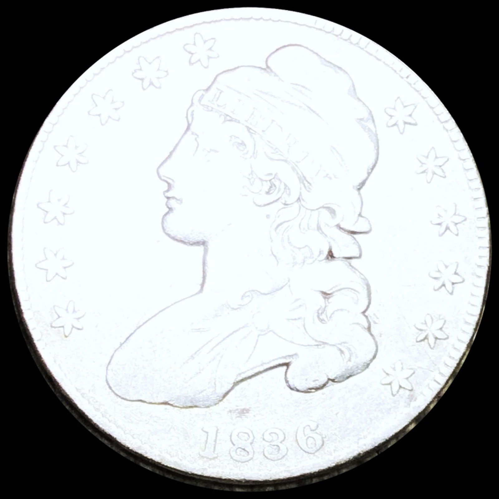 1836 Capped Bust Half Dollar NICELY CIRCULATED (1 of 2)