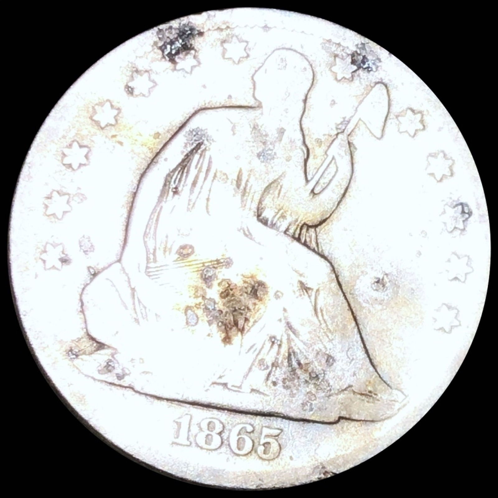 1865-S Seated Half Dollar NICELY CIRCULATED (1 of 2)