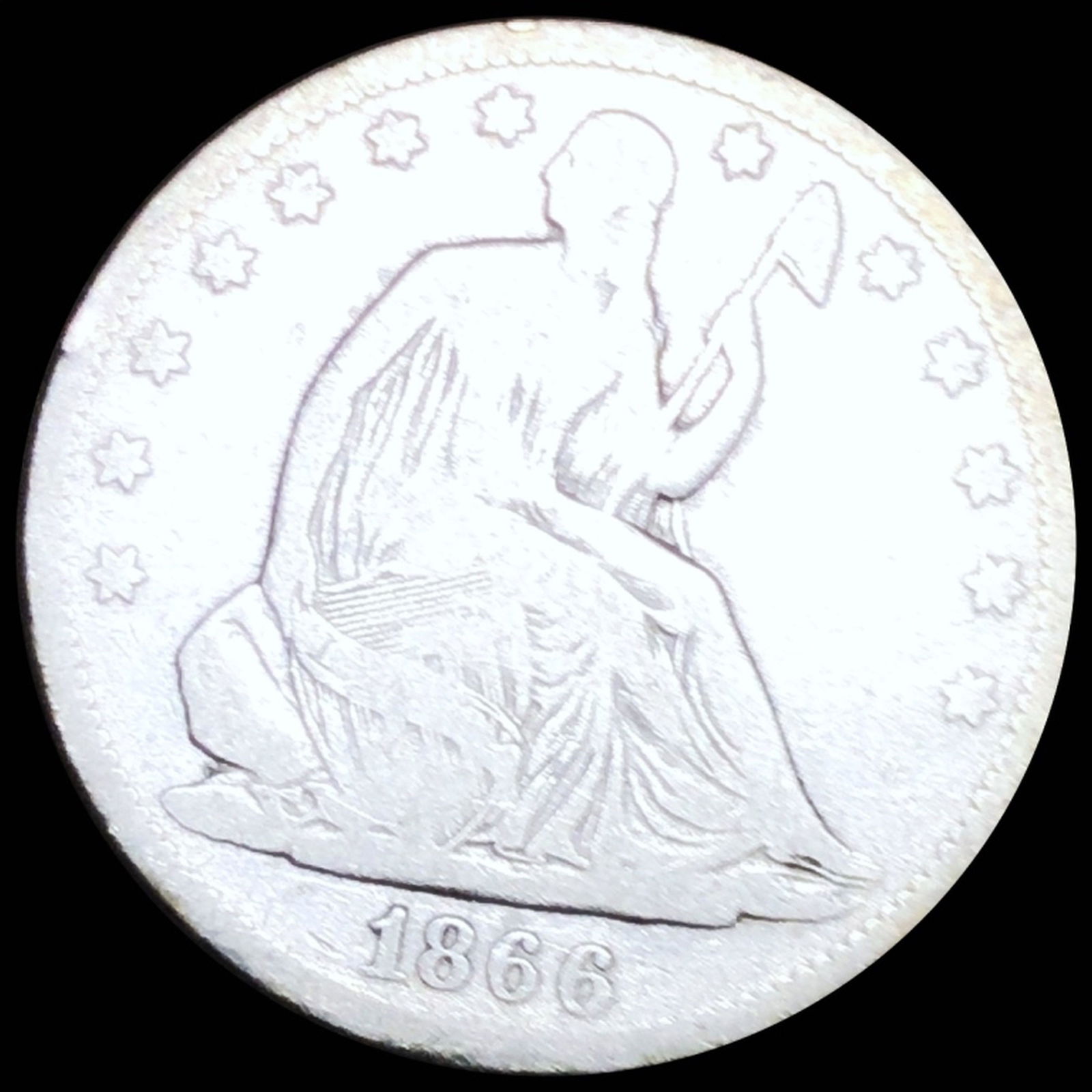 1866-S Seated Half Dollar NICELY CIRCULATED (1 of 2)