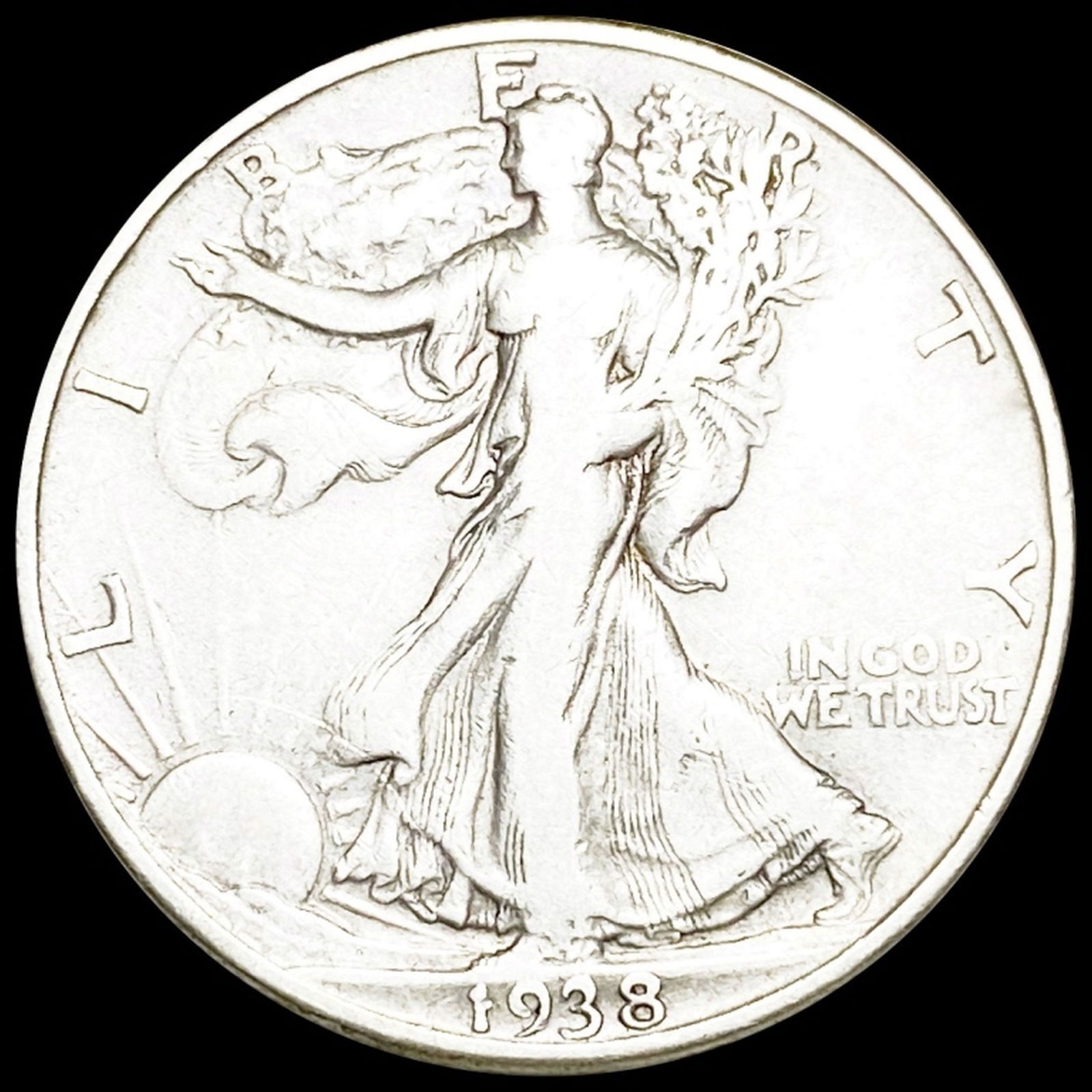 1938-D Walking Half Dollar NICELY CIRCULATED (1 of 2)