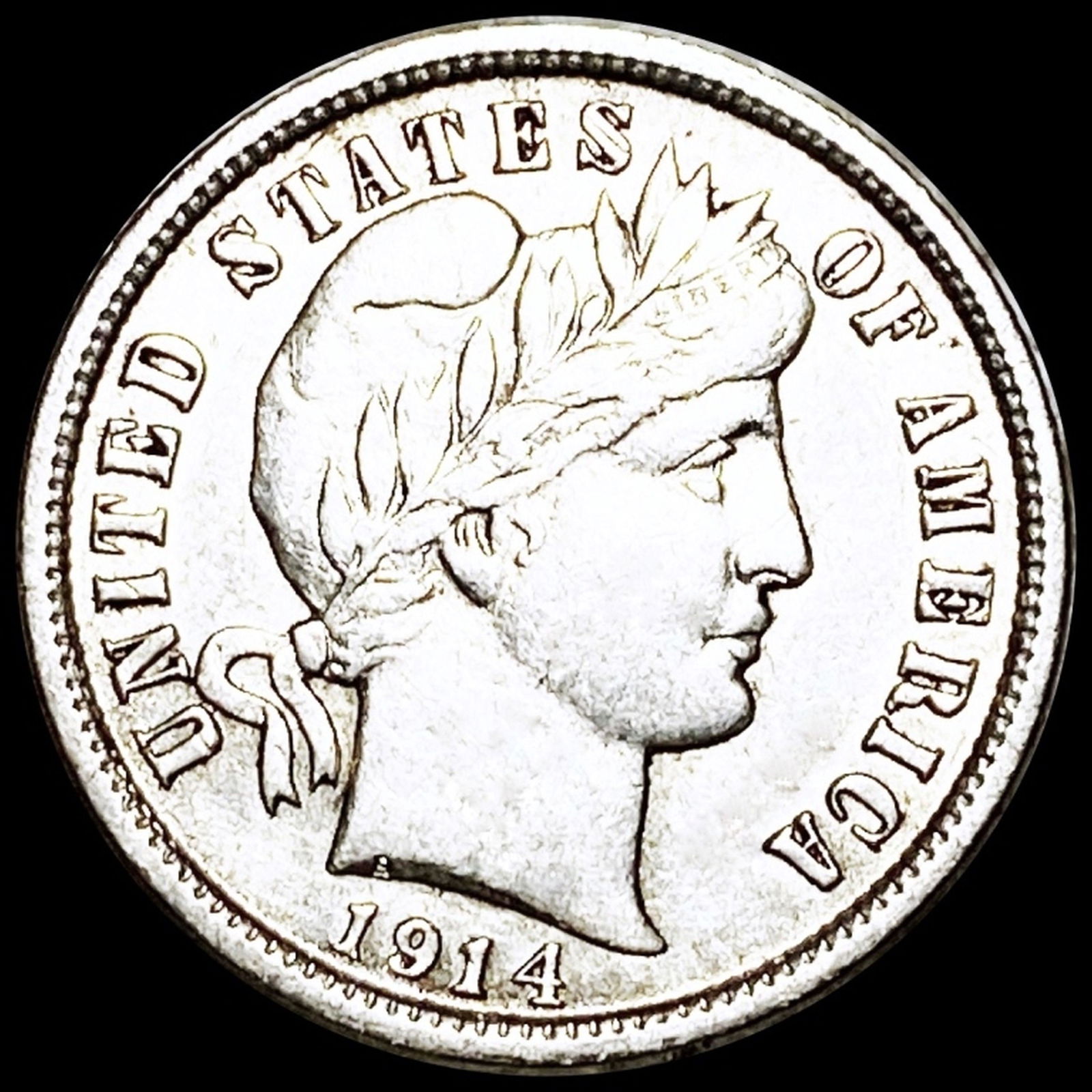 1914-D Barber Silver Dime ABOUT UNCIRCULATED (1 of 2)