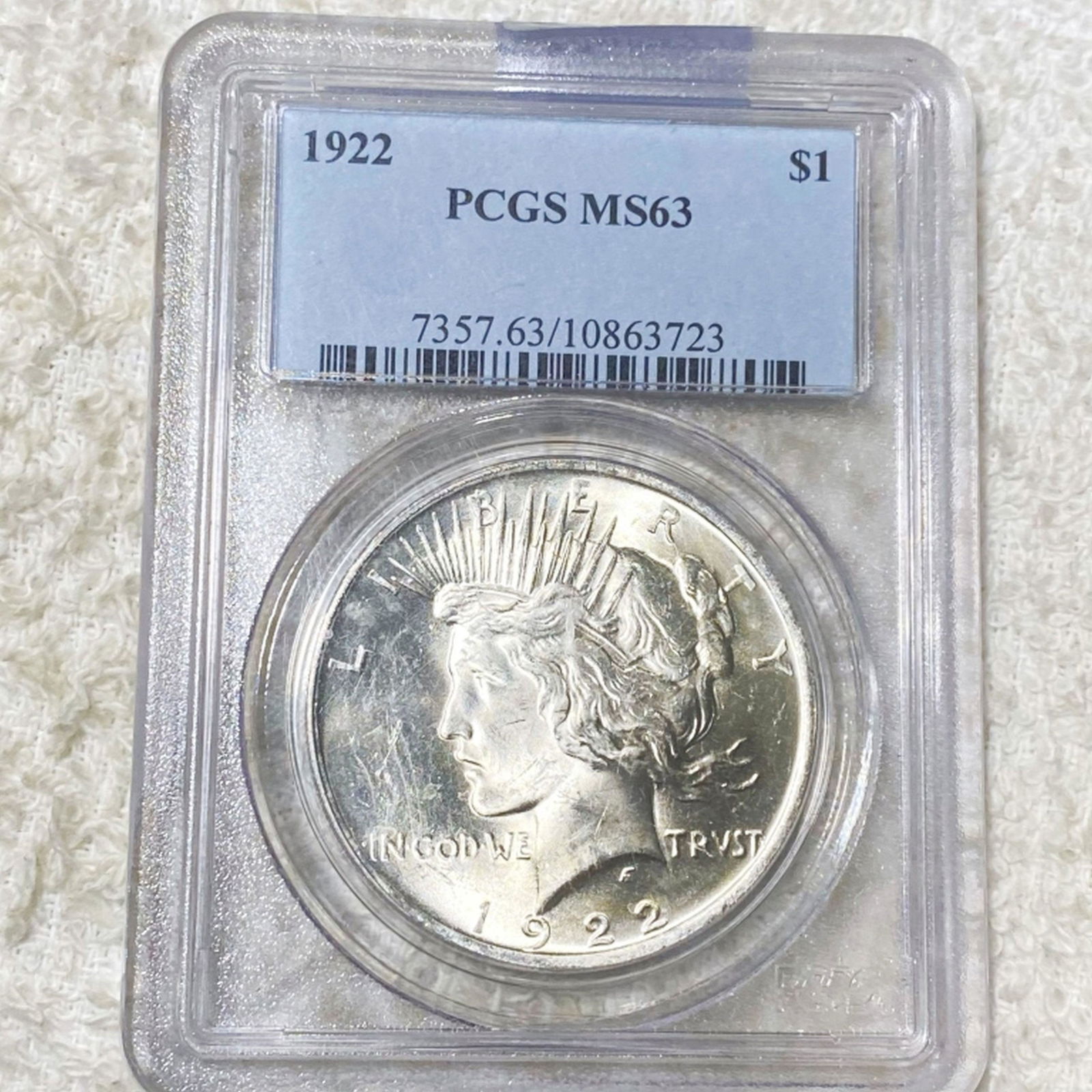 1922 Silver Peace Dollar PCGS - MS63 (1 of 2)
