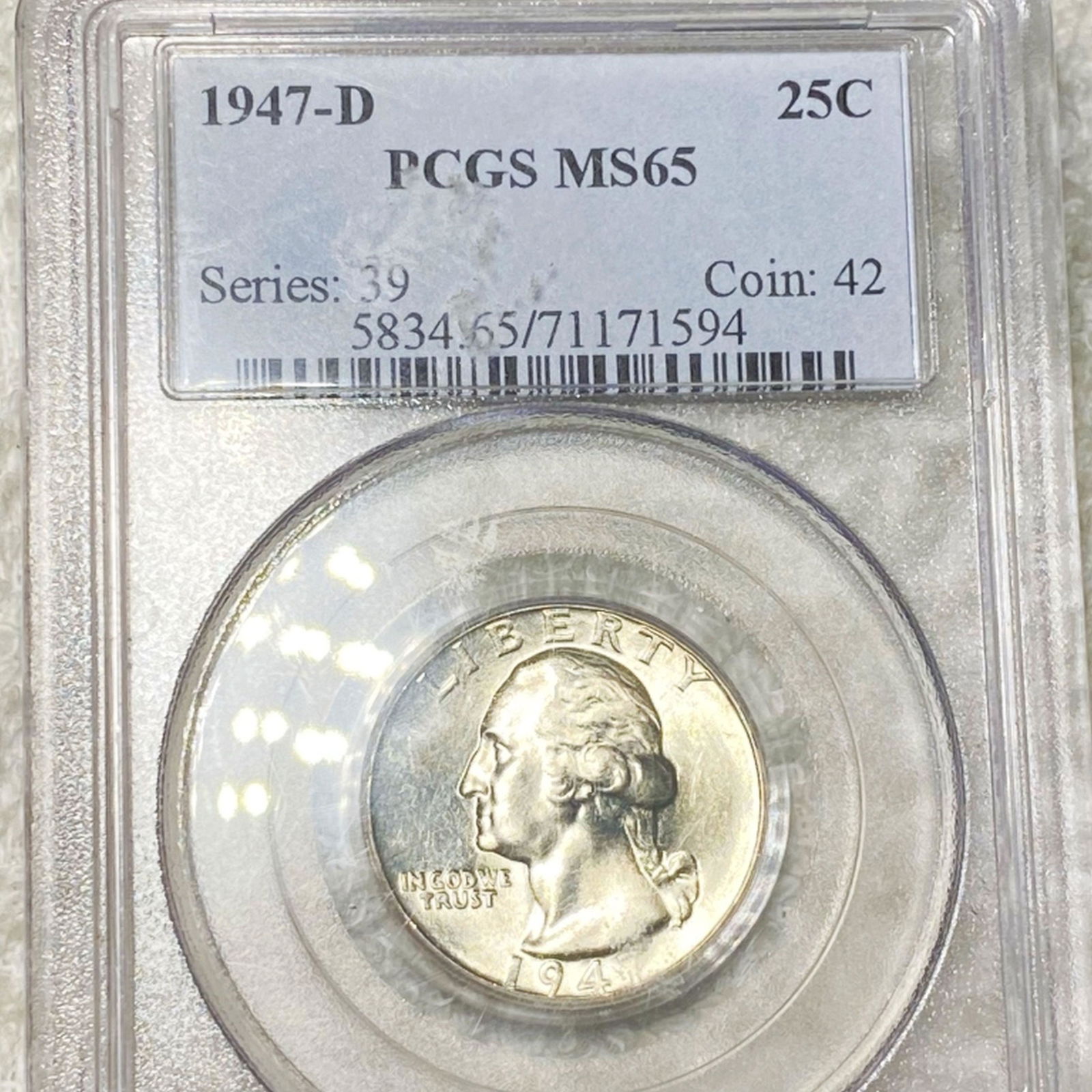 1947-D Washington Silver Quarter PCGS - MS65 (1 of 2)