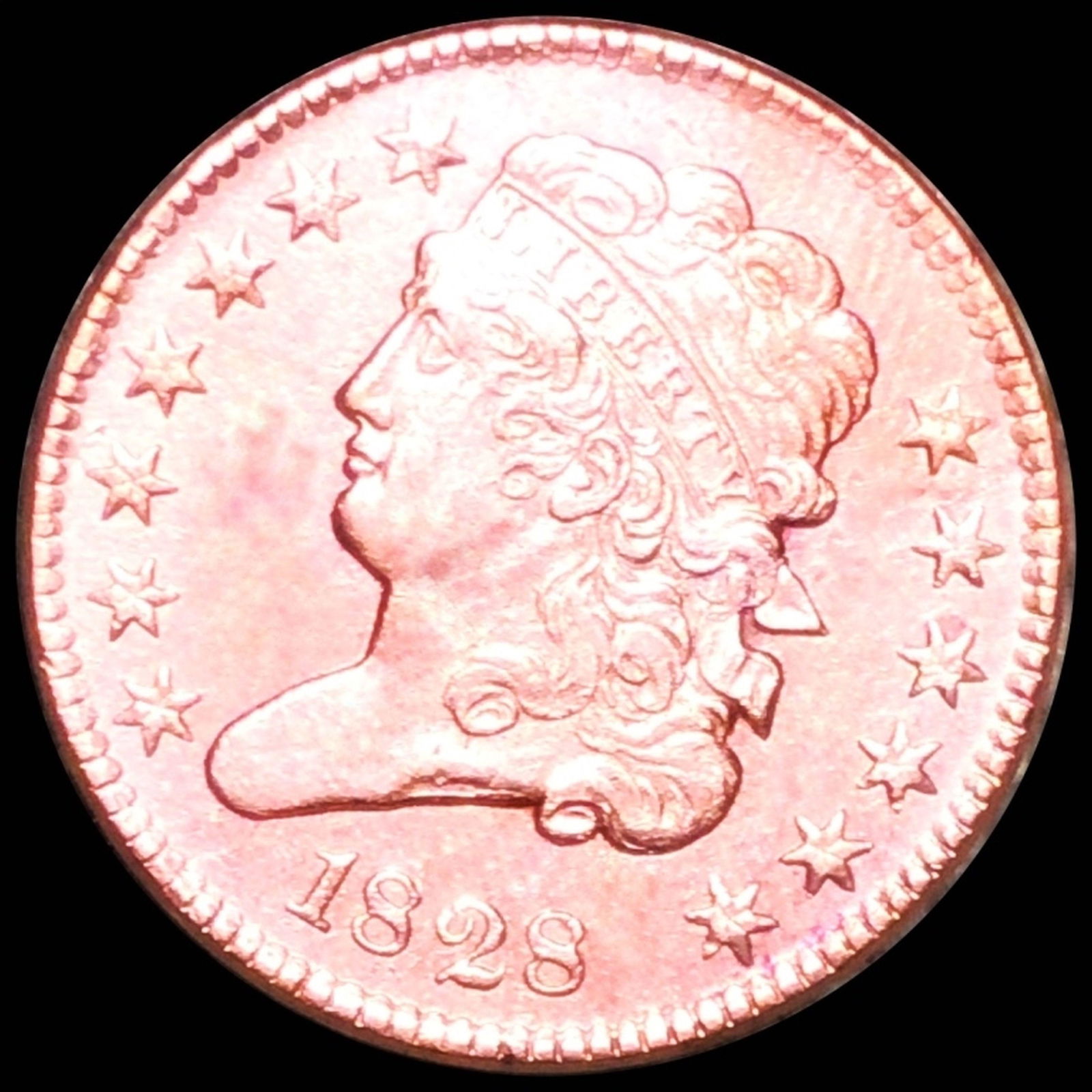 1828 Classic Head Half Cent UNC RED (1 of 2)