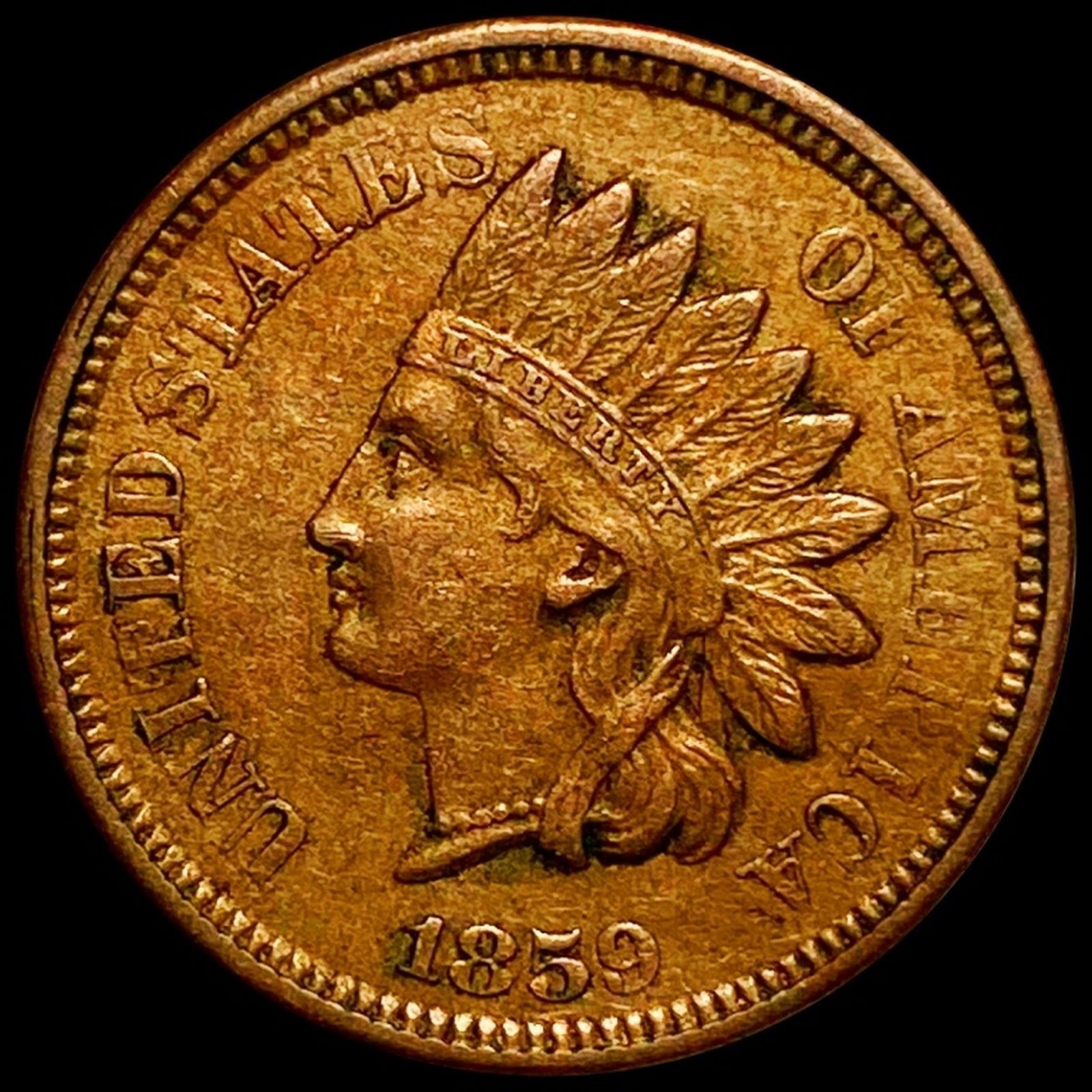 1859 Indian Head Penny ABOUT UNCIRCULATED (1 of 2)