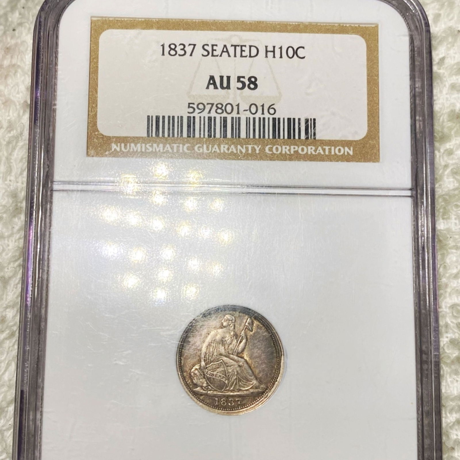 1837 Seated Half Dime NGC - AU58 (1 of 2)