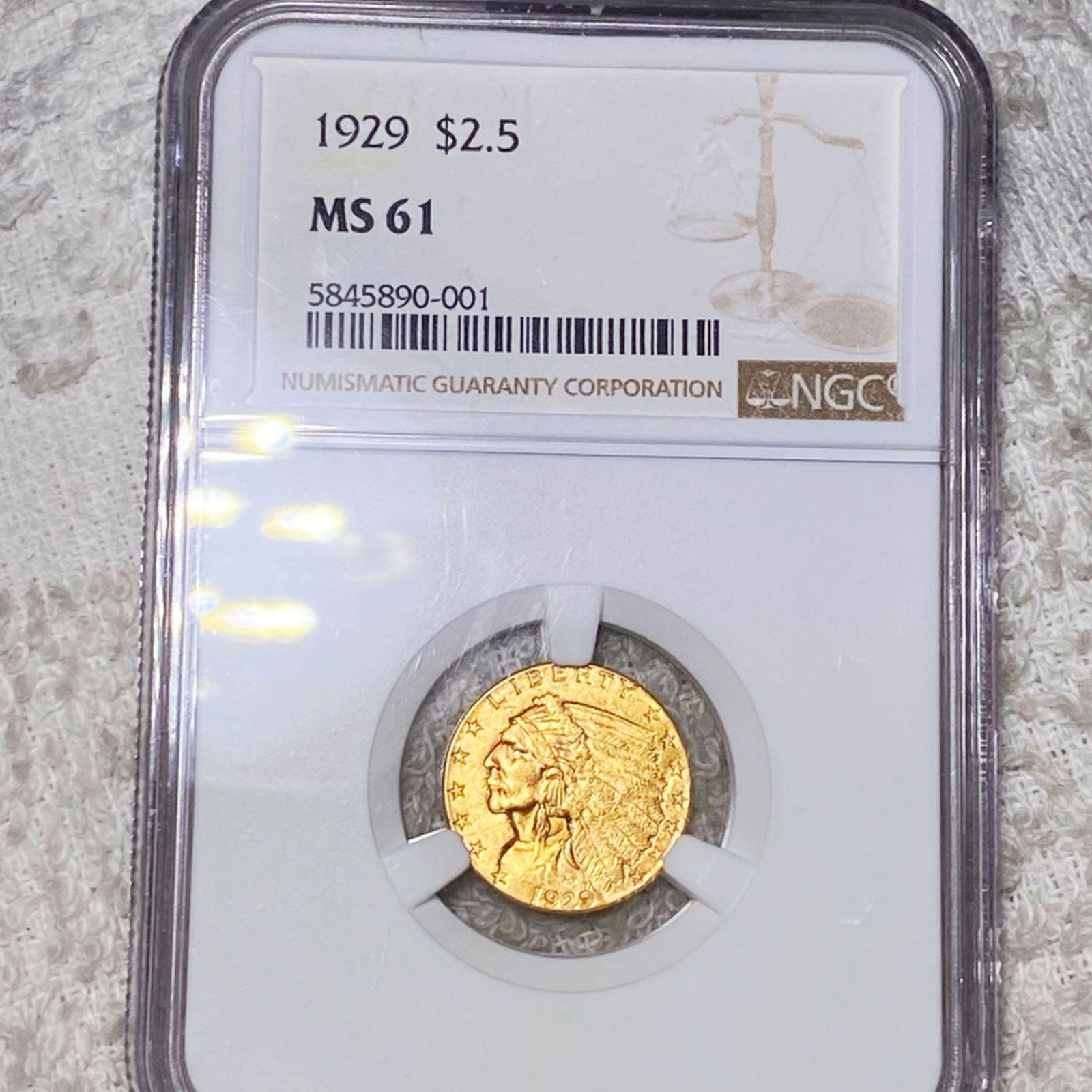 1929 $2.50 Gold Quarter Eagle NGC - MS61 (1 of 2)