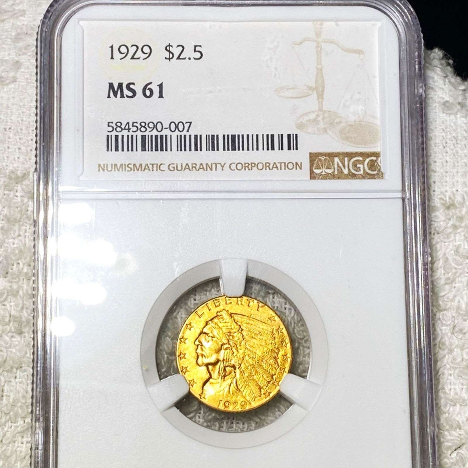 1929 $2.50 Gold Quarter Eagle NGC - MS61 (1 of 2)
