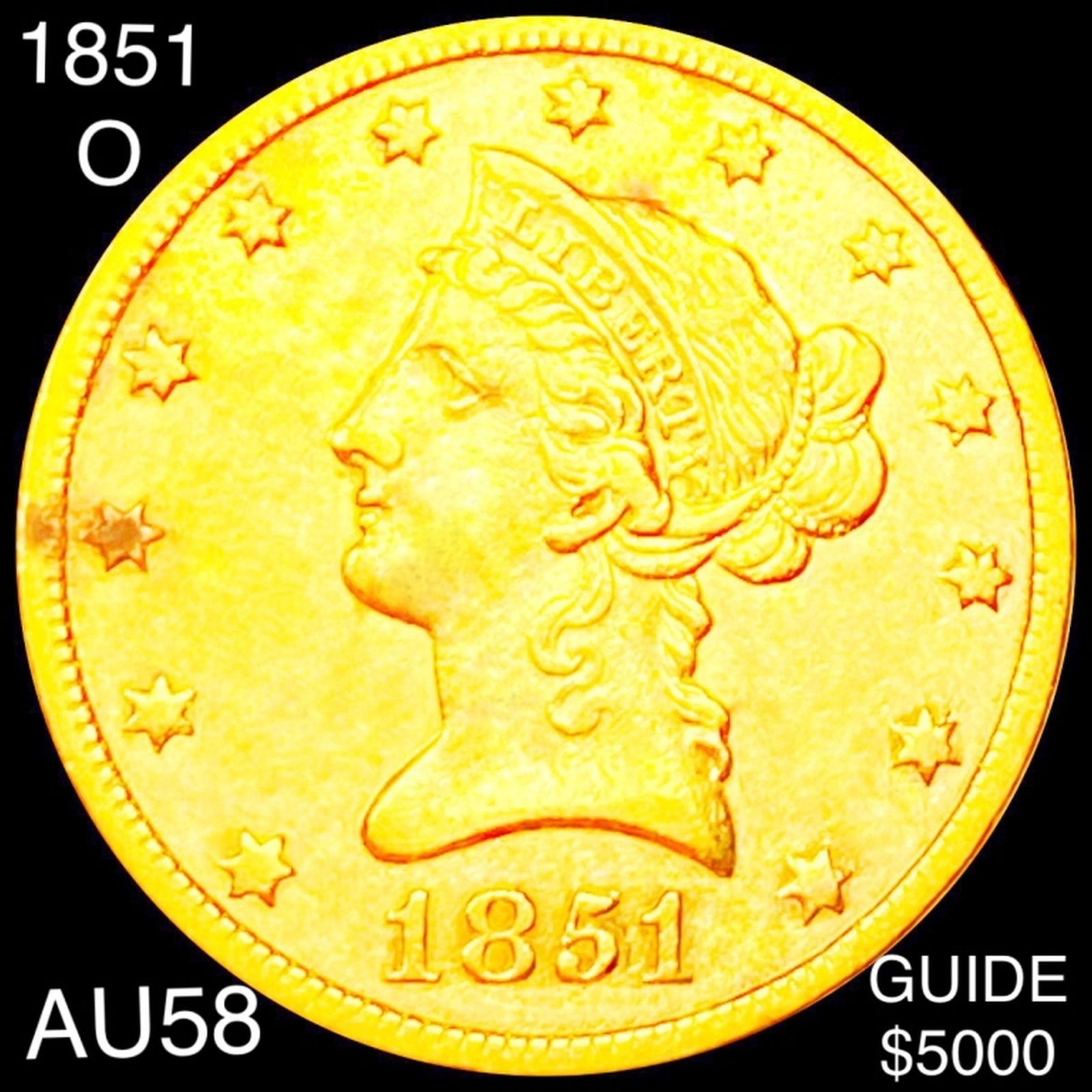 1851-O $10 Gold Eagle CHOICE AU (1 of 2)