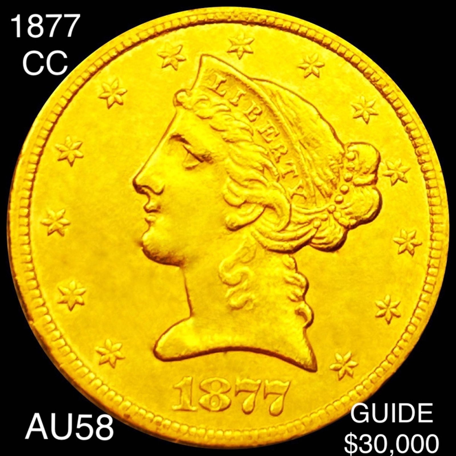 1877-CC $5 Gold Half Eagle CHOICE AU (1 of 2)