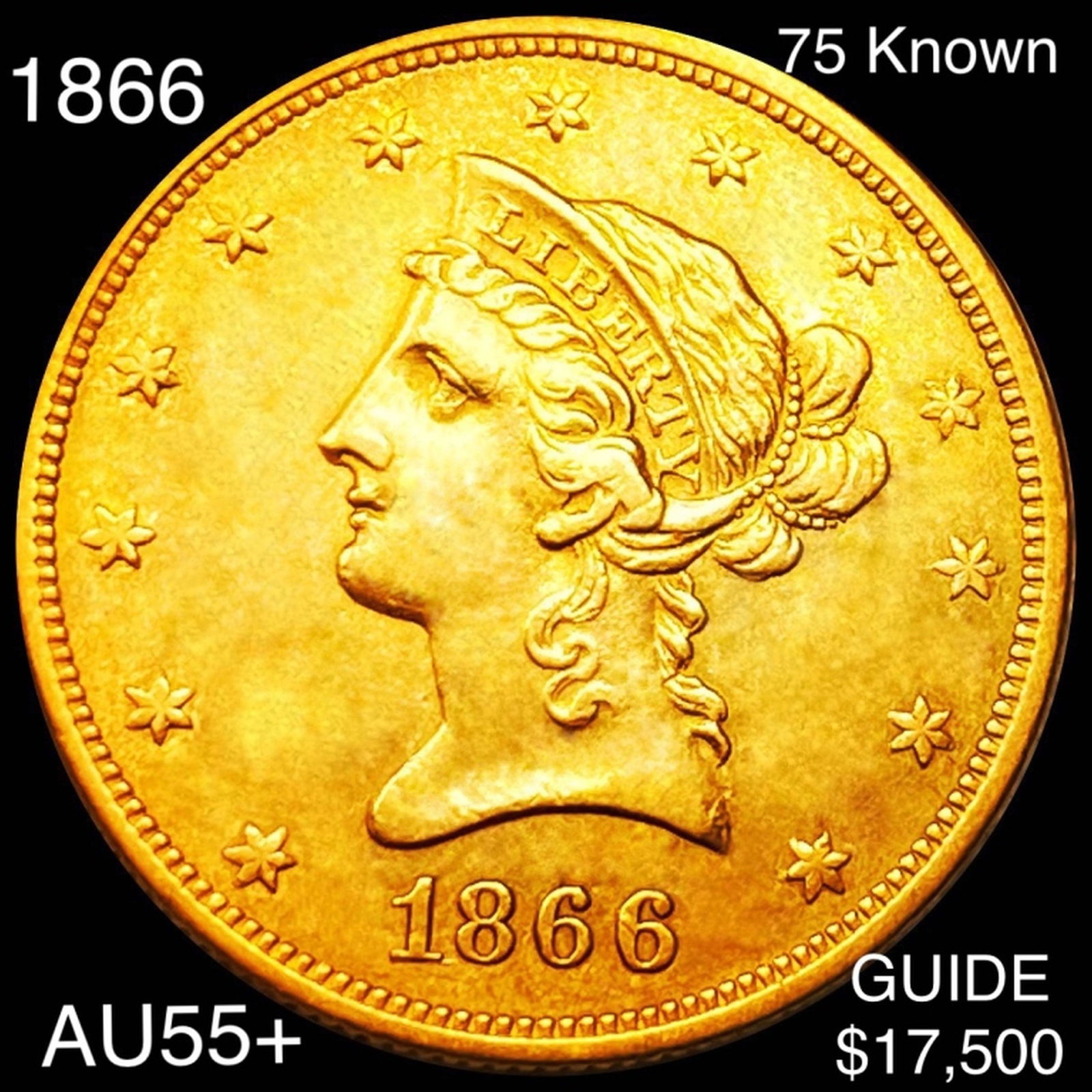1866 $10 Gold Eagle CHOICE AU (1 of 2)