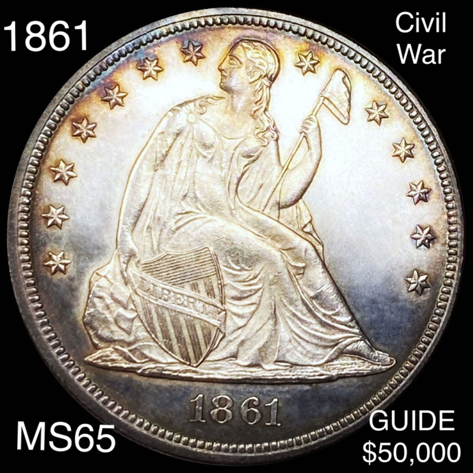 1861 Seated Liberty Dollar GEM BU (1 of 2)