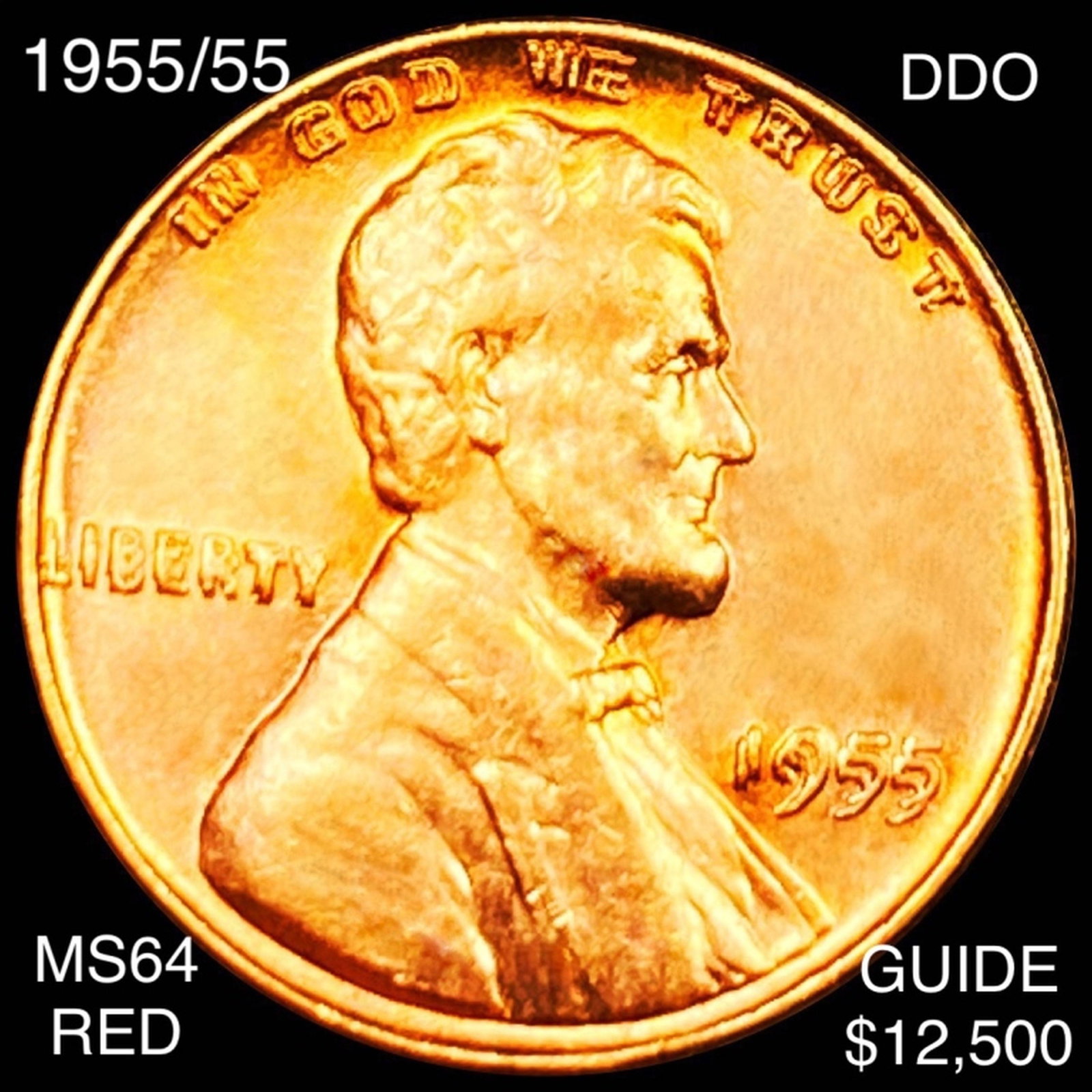 1955/55 DDO Lincoln Wheat Penny CHOICE BU RED: 1955/55 DDO Lincoln Wheat Penny CHOICE BU RED