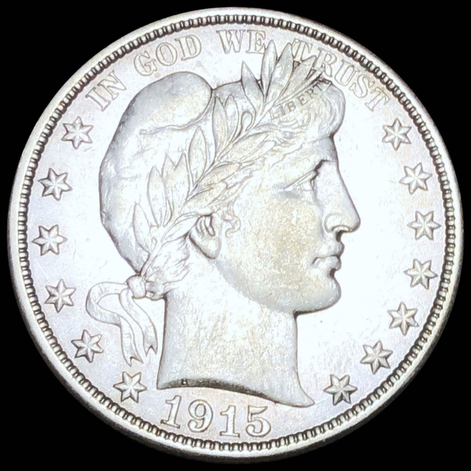 1915-S Barber Silver Half Dollar NEARLY UNC (1 of 2)