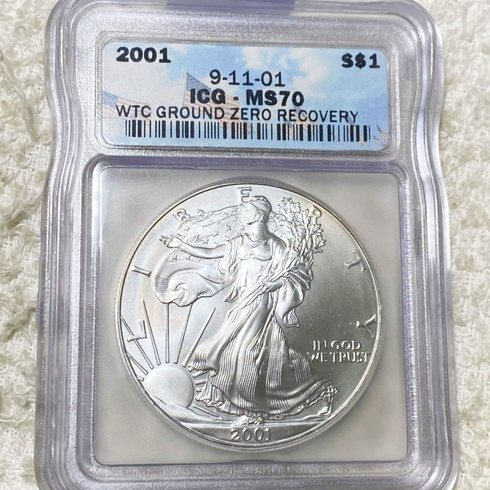 2001 Silver Eagle ICG - MS70 GROUND ZERO RECOVERY (1 of 2)