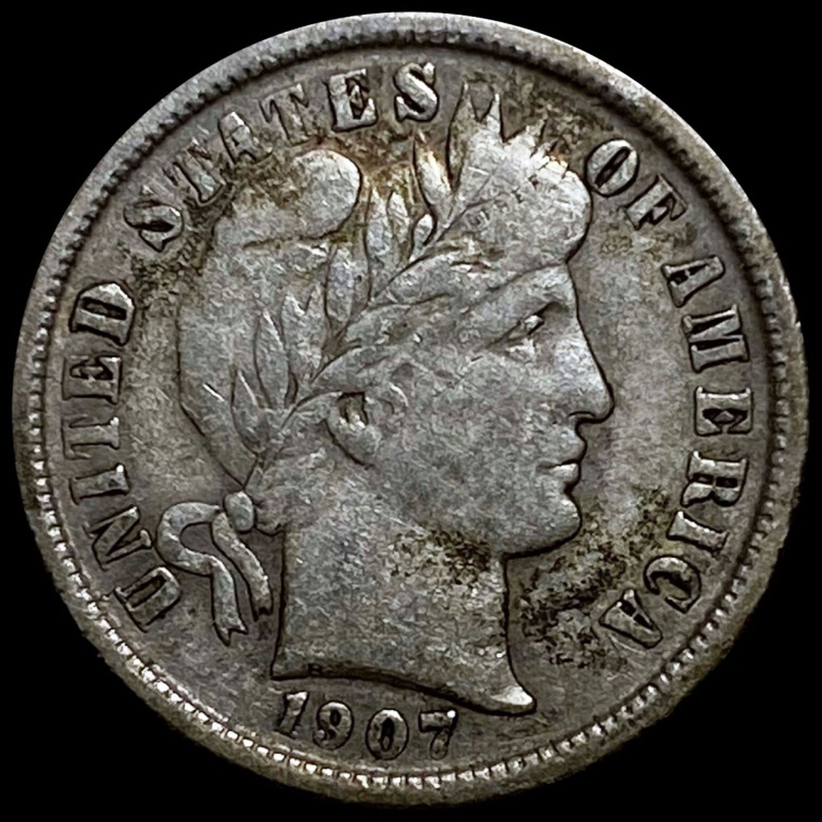 1907-O Barber Silver Dime NICELY CIRCULATED (1 of 2)