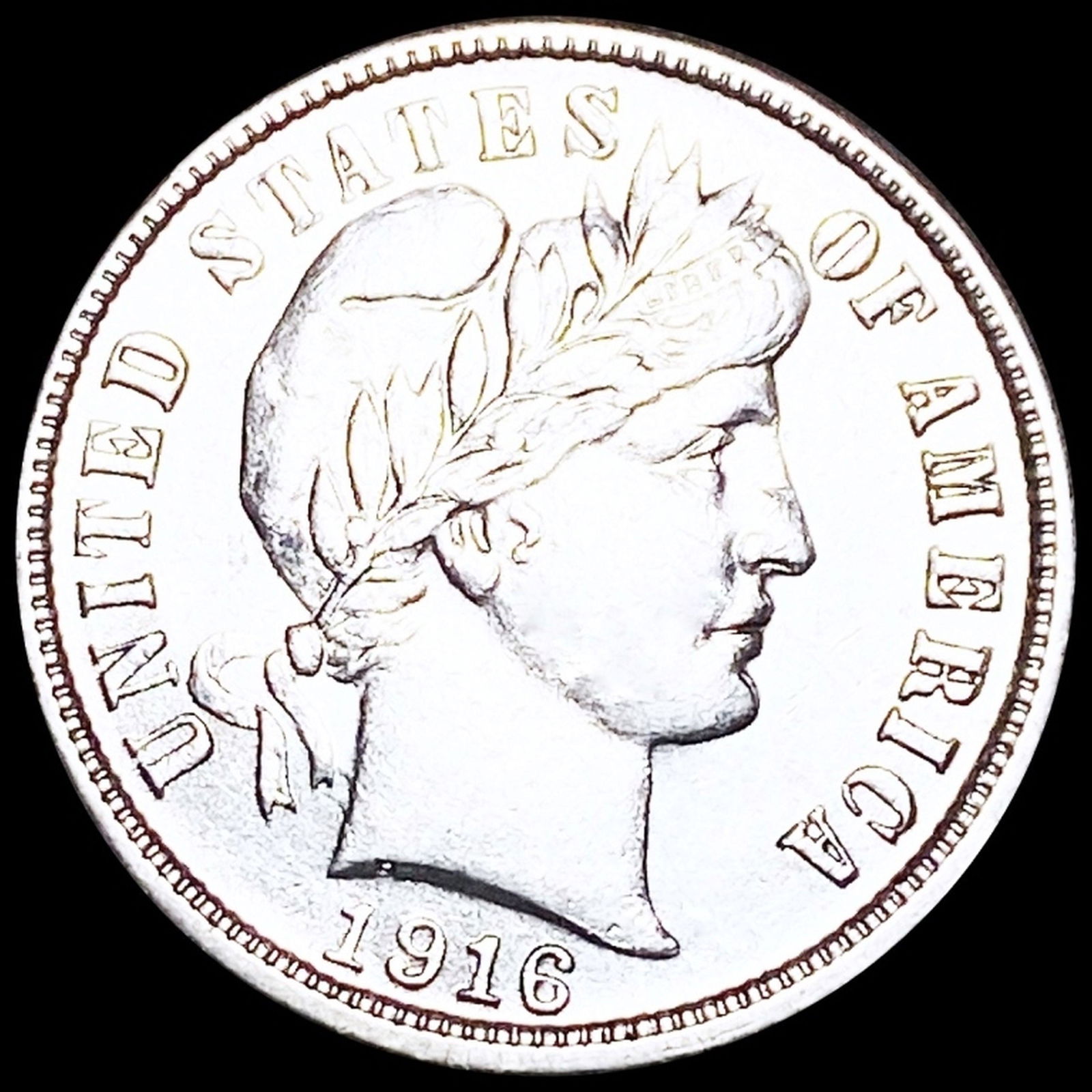 1916-S Barber Silver Dime NEARLY UNC (1 of 2)
