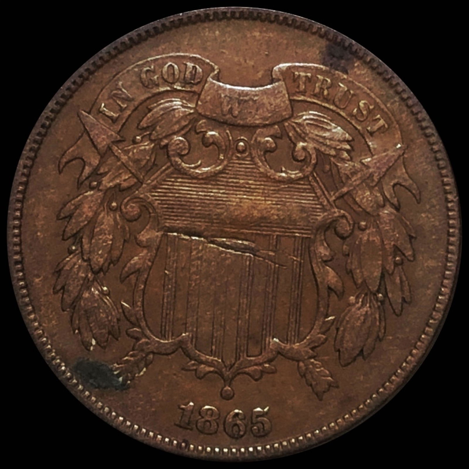 1865 Two Cent Piece LIGHTLY CIRCULATED (1 of 2)