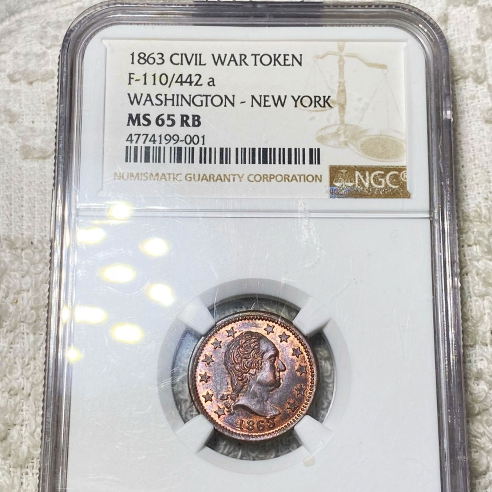 1863 Civil War Token NGC - MS 65 RB (1 of 2)