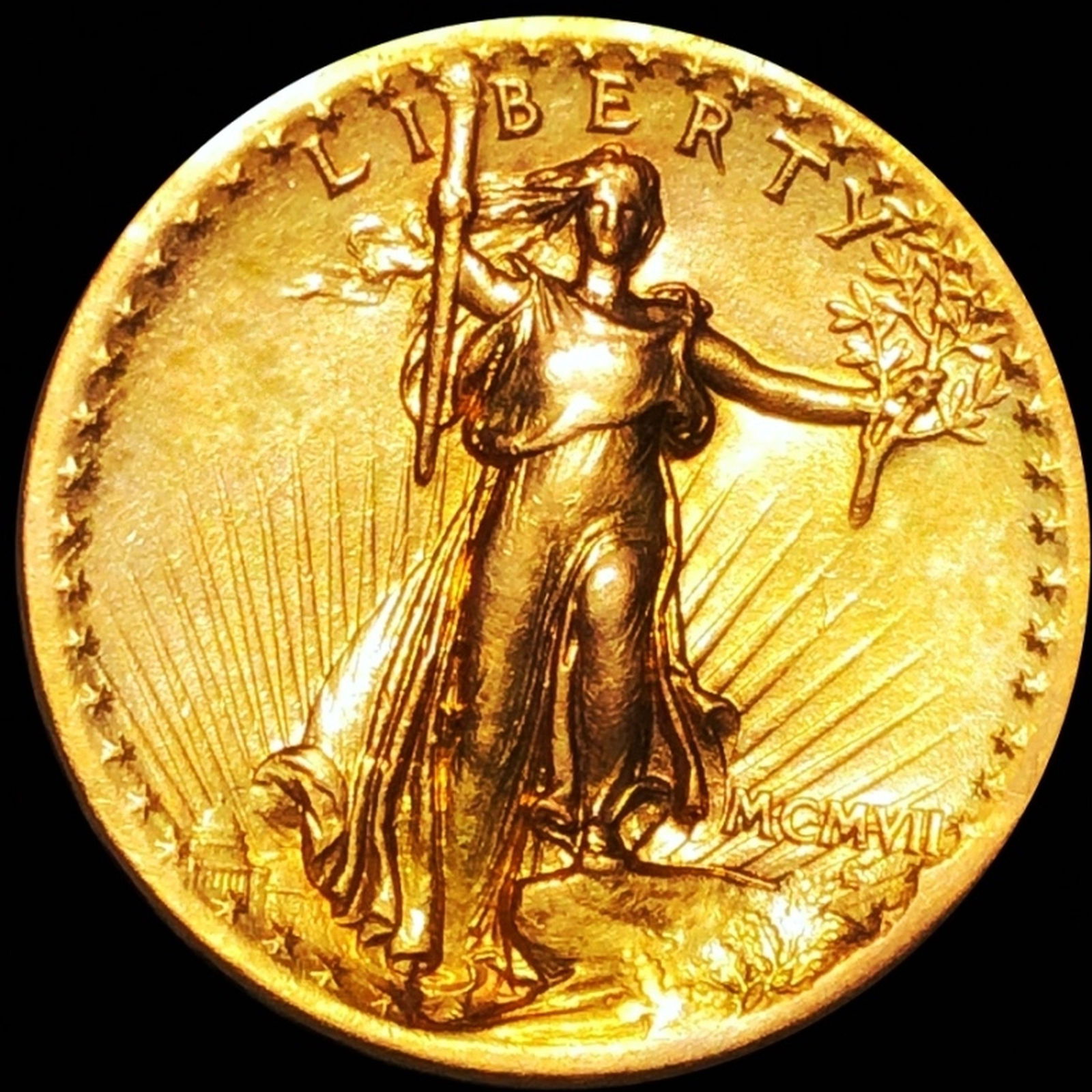 1907 $20 High Relief Gold Double Eagle UNC (1 of 2)