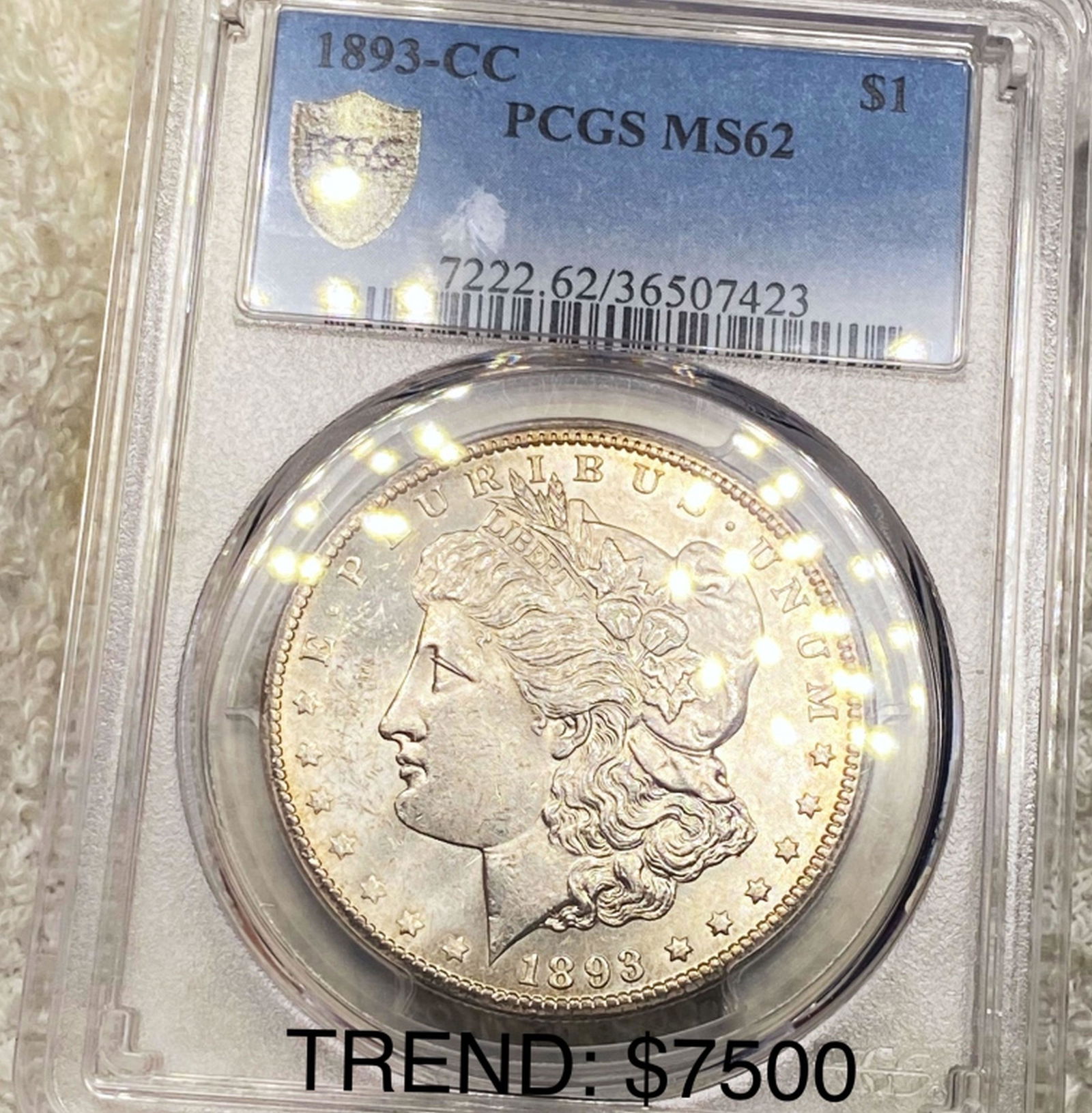 1893-CC Morgan Silver Dollar PCGS - MS62 (1 of 2)