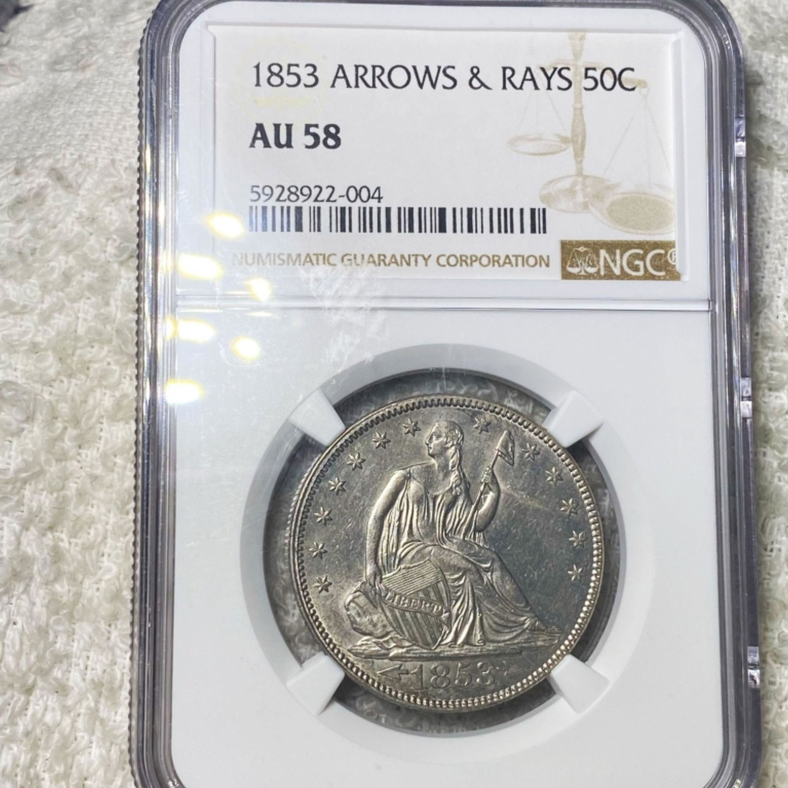 1853 Seated Half Dollar NGC - AU58 ARROWS & RAYS (1 of 2)