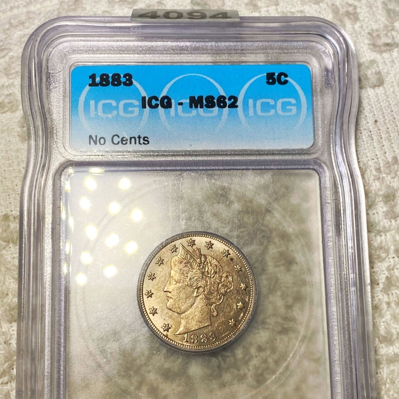 1883 Liberty Victory Nickel ICG - MS62: 1883 Liberty Victory Nickel ICG - MS62