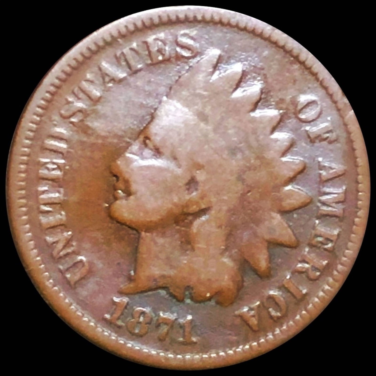 1871 Indian Head Penny NICELY CIRCULATED (1 of 2)