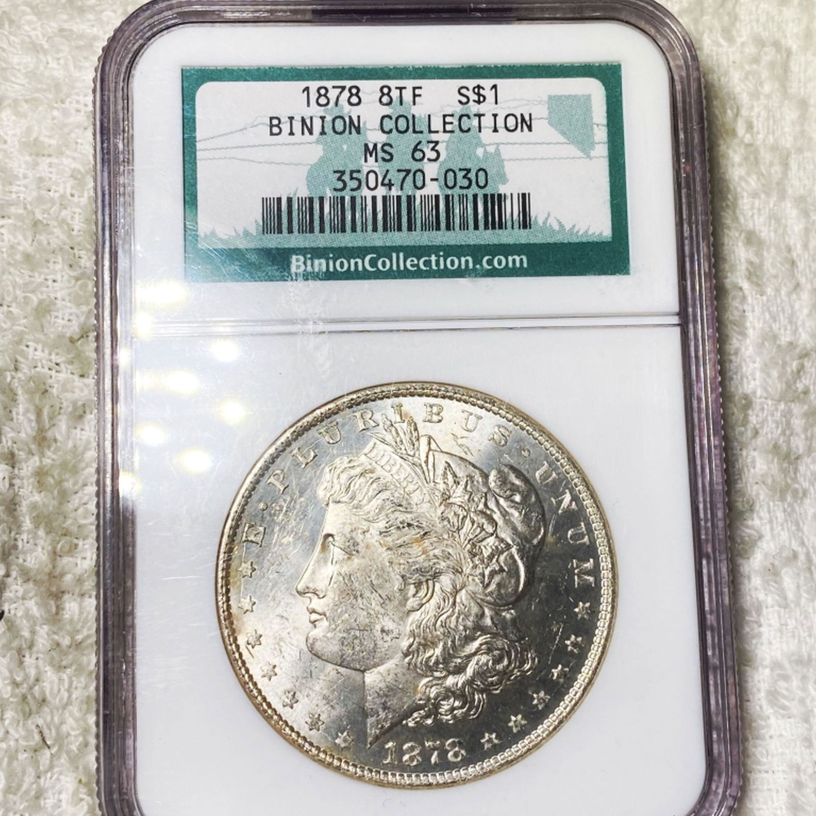 1878 8TF Morgan Silver Dollar NGC - MS63 BINION (1 of 2)