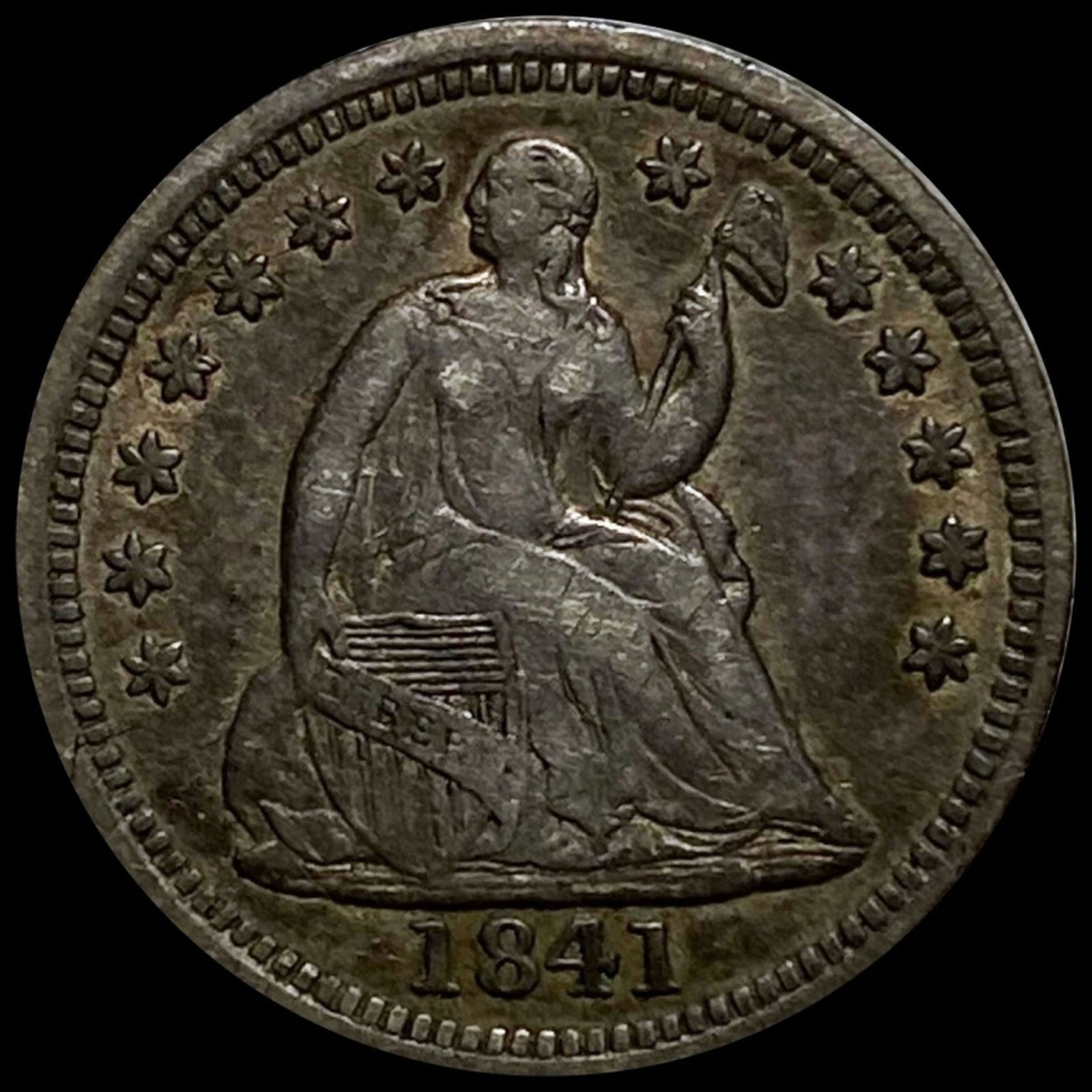 1841 Seated Liberty Half Dime LIGHT CIRC (1 of 2)