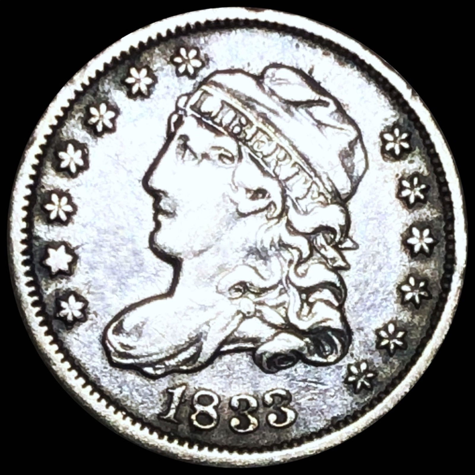 1833 Capped Bust Half Dime NEARLY UNC (1 of 2)