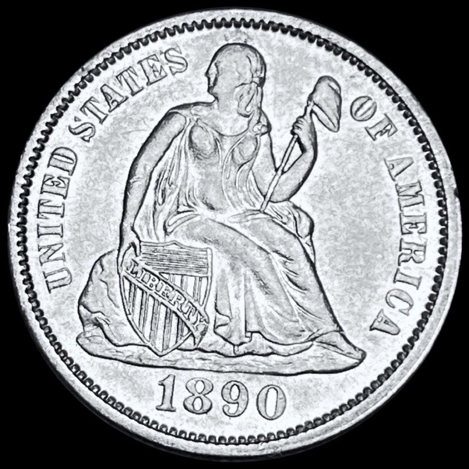 1890 Seated Liberty Dime UNCIRCULATED (1 of 2)