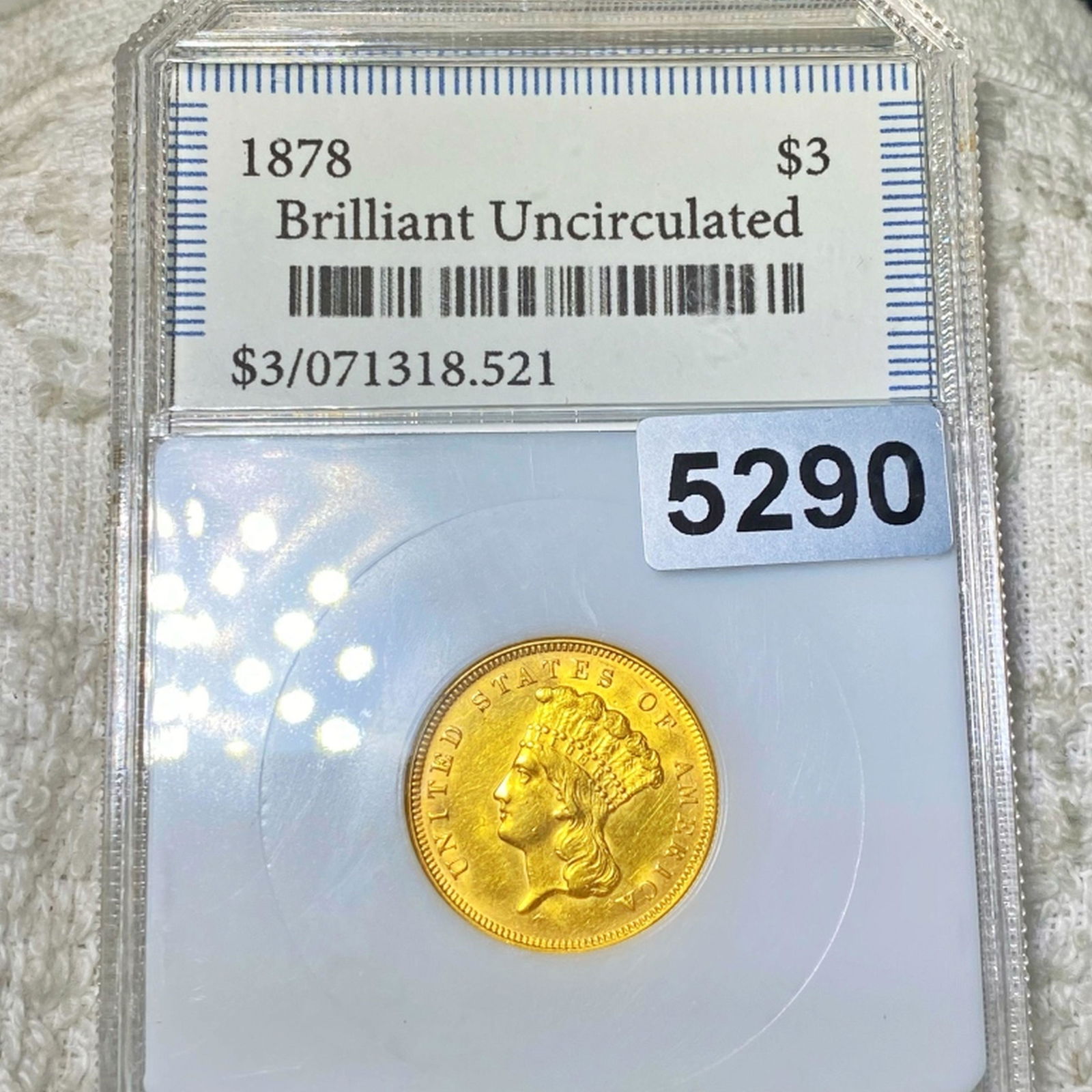1878 $3 Gold Piece PCI - BRILLIANT UNC (1 of 2)
