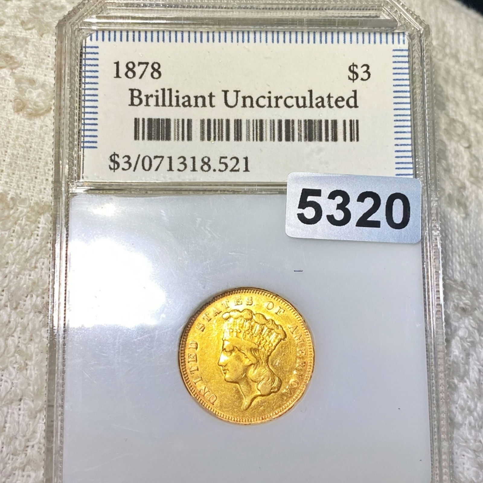 1878 $3 Gold Piece PCI - BRILLIANT UNCIRCULATED (1 of 2)
