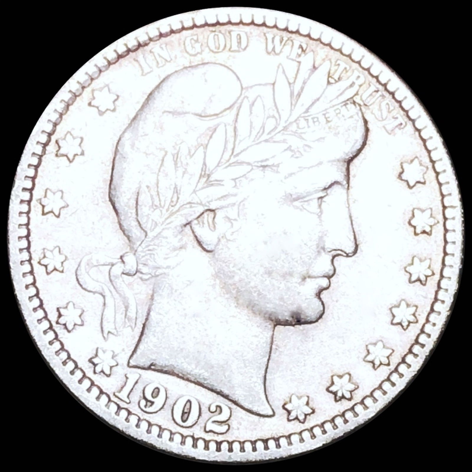 1902-S Barber Silver Quarter LIGHTLY CIRCULATED (1 of 2)