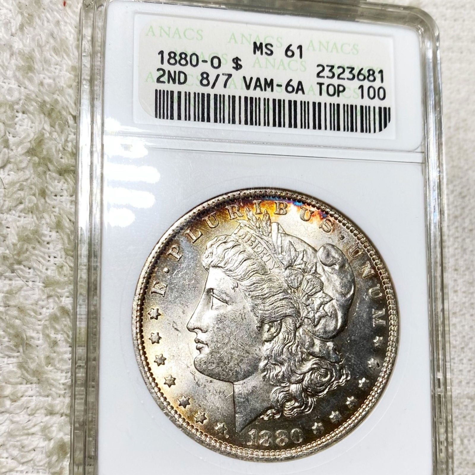 1880-O 8/7 Morgan Silver Dollar ANACS - MS61 (1 of 2)