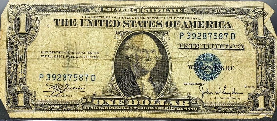 1935 US $1 Blue Seal Bill NICELY CIRCULATED (1 of 2)