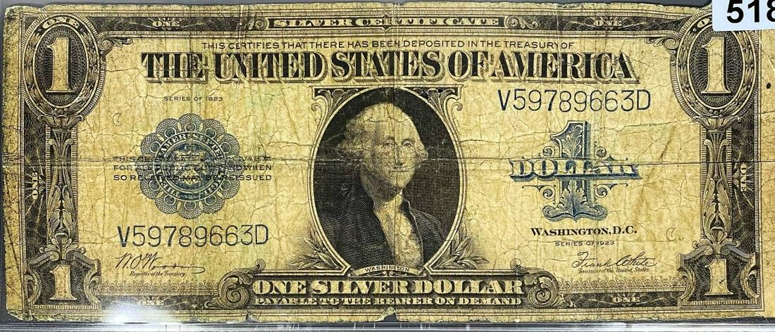 1923 US $1 Blue Seal Bill NICELY CIRCULATED (1 of 2)