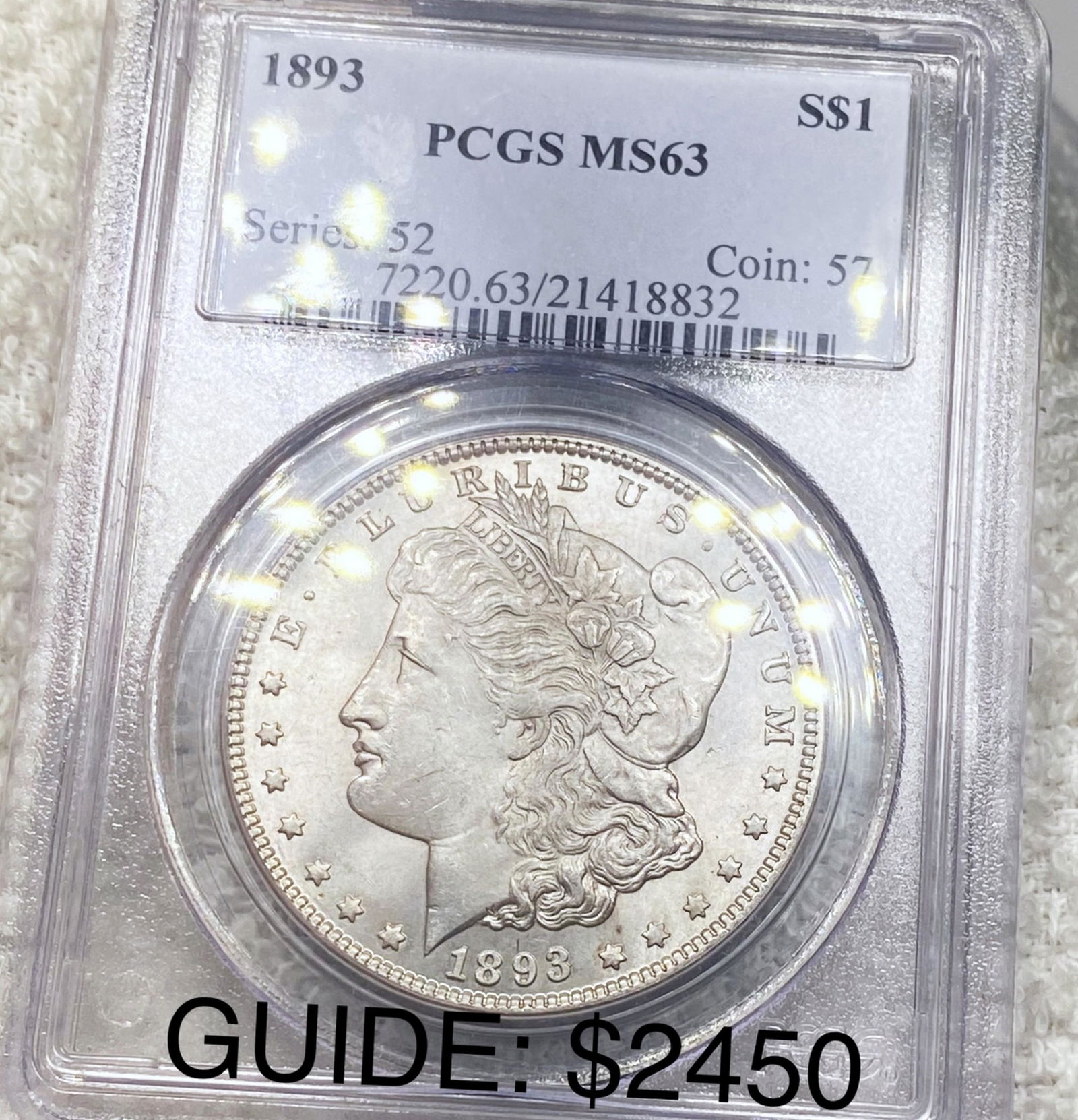 1893 Morgan Silver Dollar PCGS - MS63 (1 of 2)