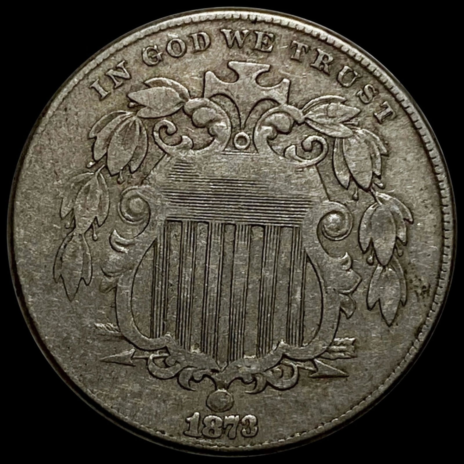 1873 Shield Nickel ABOUT UNCIRCULATED (1 of 2)