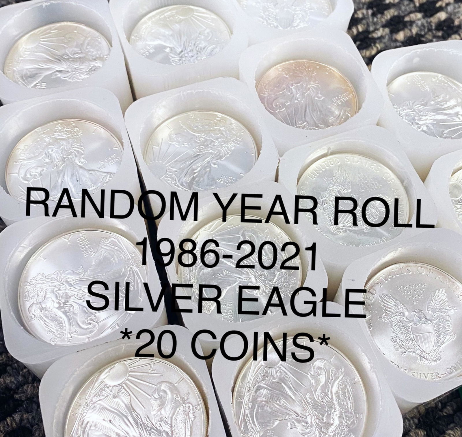 1986-2021 Silver Eagle Roll RANDOM YEAR GEM BU (1 of 2)