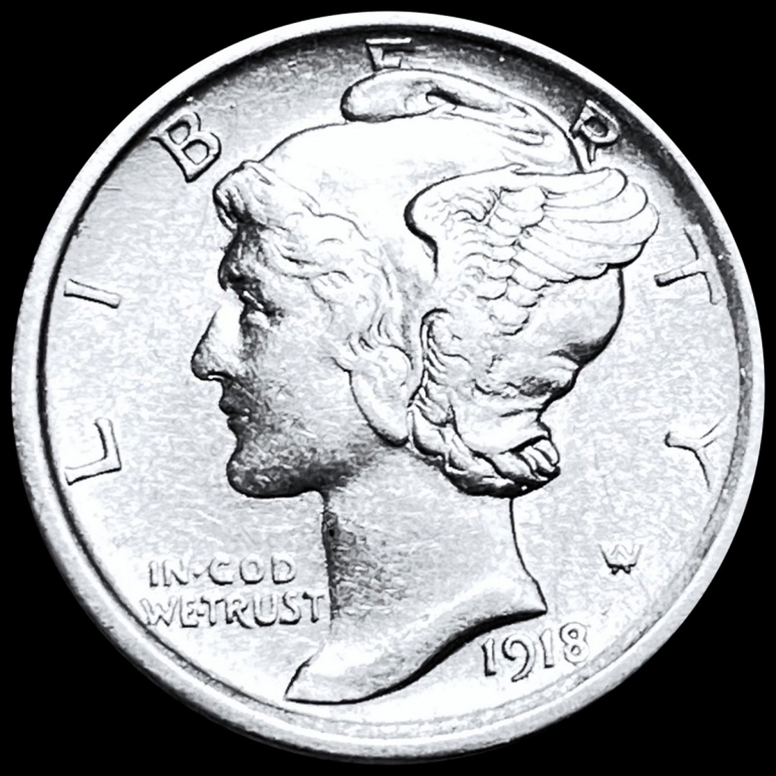 1918-S Mercury Silver Dime UNCIRCULATED (1 of 2)