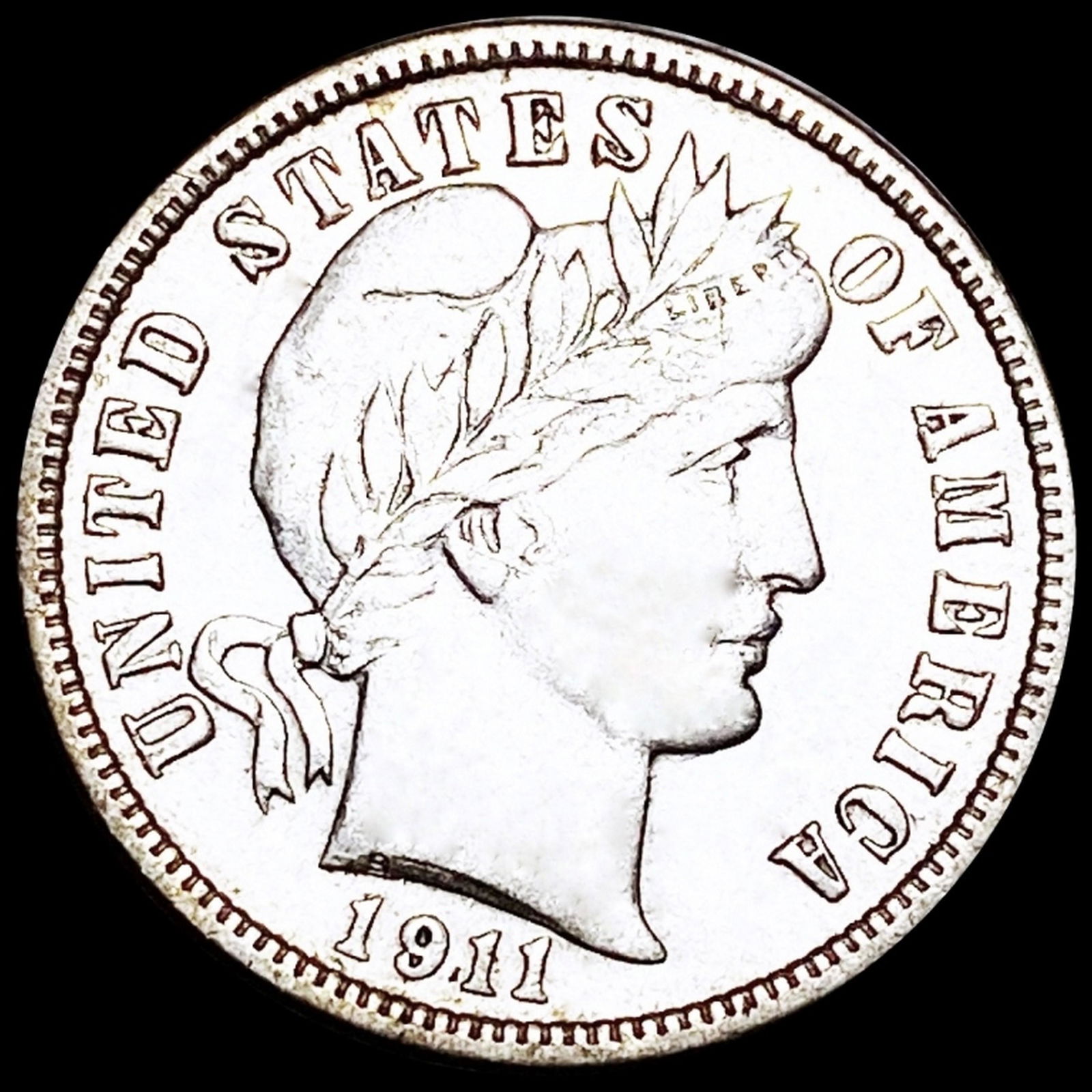 1911-D Barber Silver Dime ABOUT UNCIRCULATED (1 of 2)