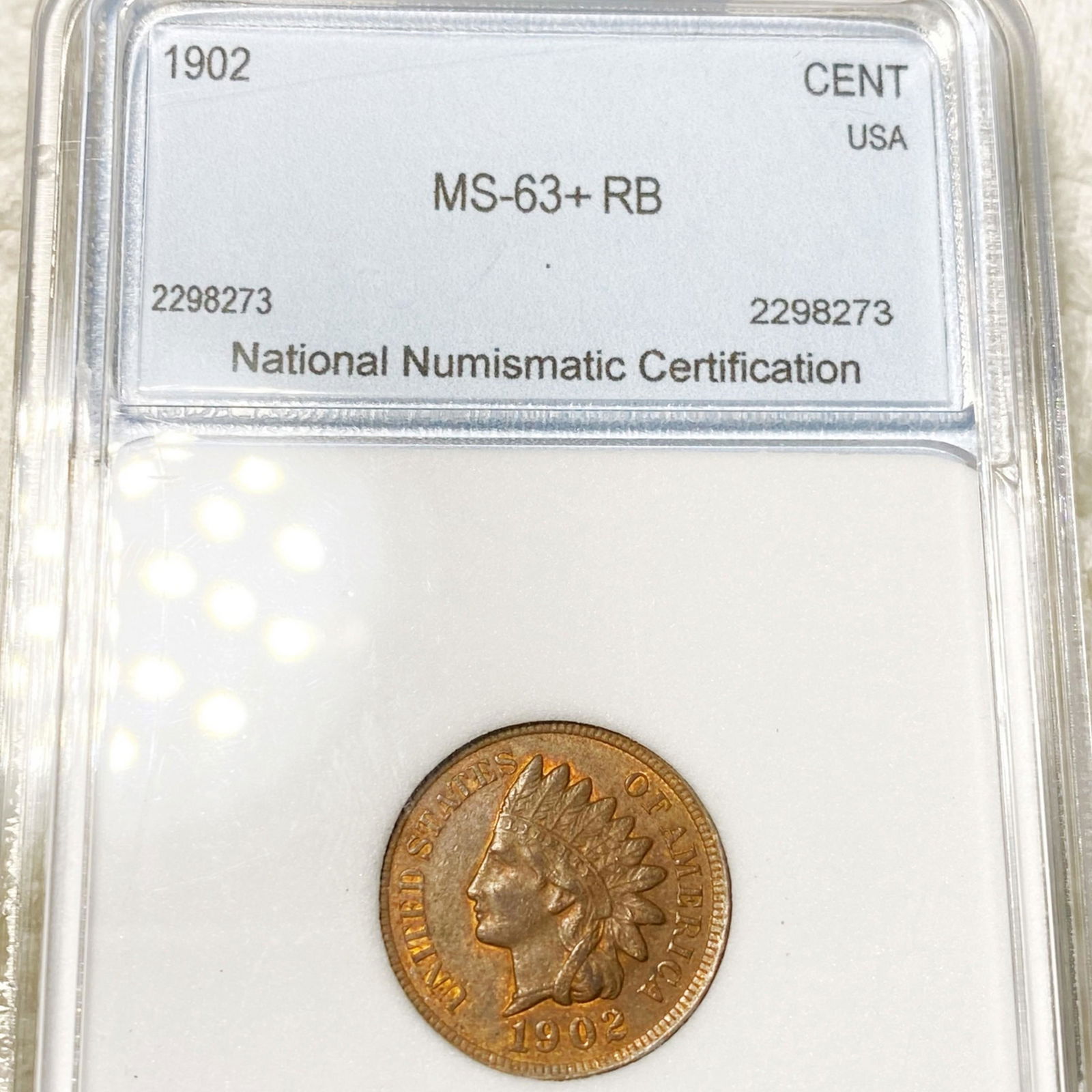 1902 Indian Head Penny NNC - MS63+ RB (1 of 2)