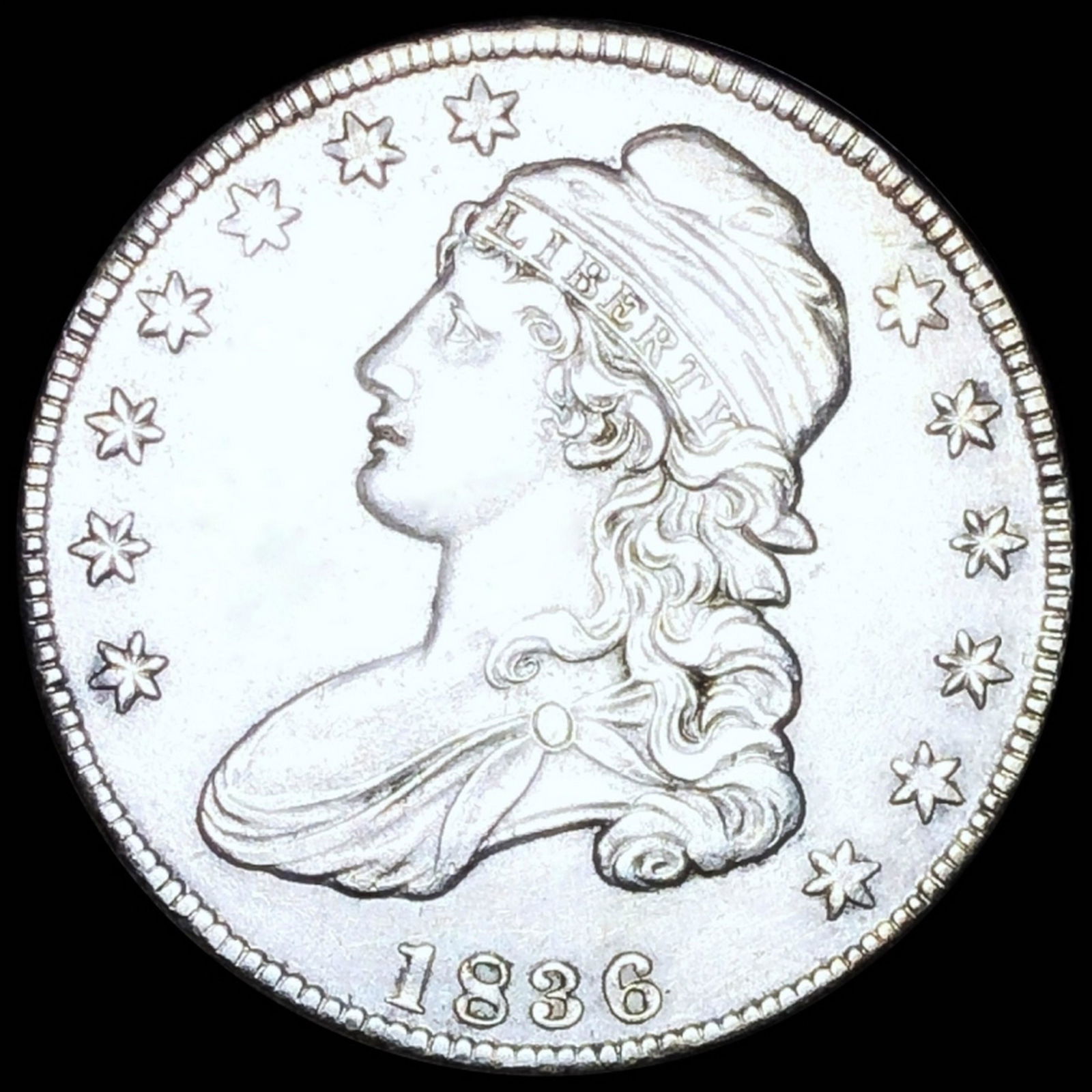 1836 Capped Bust Half Dollar CLOSELY UNC (1 of 2)